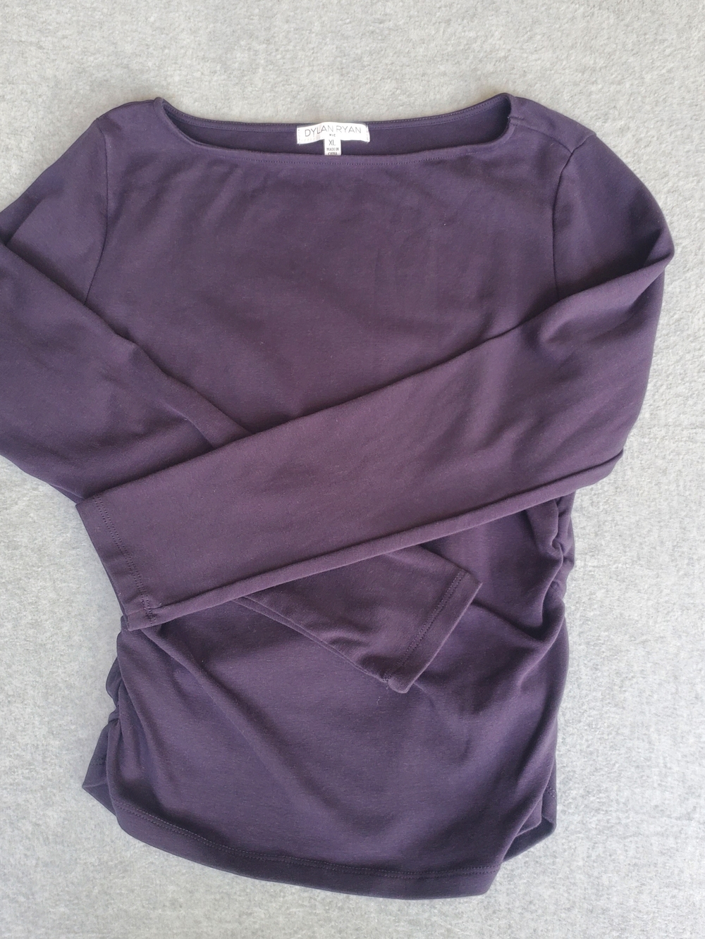 Women's Long Sleeve Boatneck Top — Deep Purple